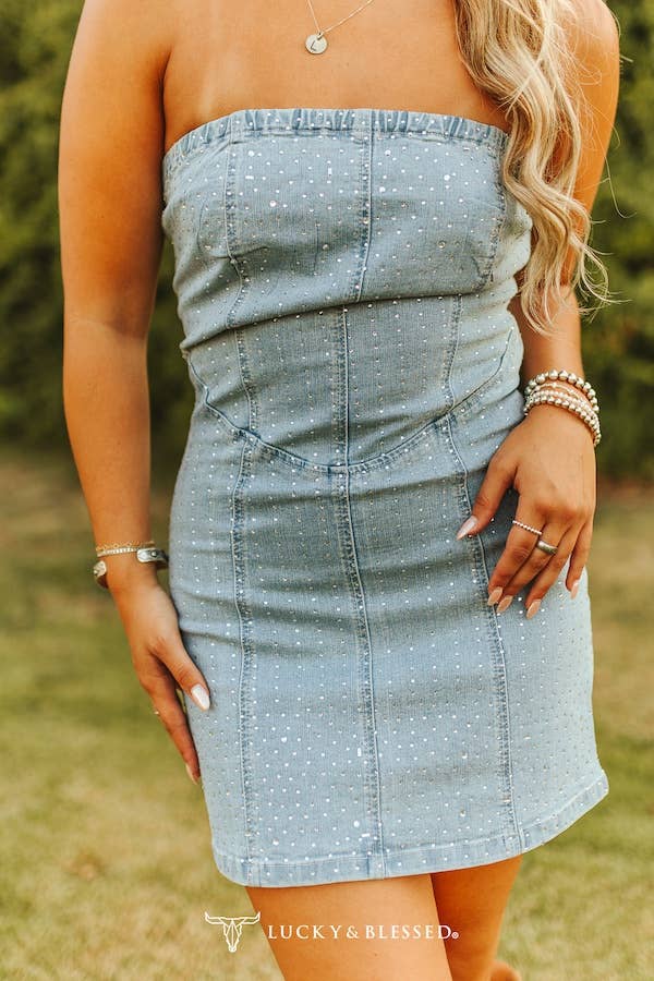 Rhinestone Rodeo Mini Dress – P. Elyse Boutique
