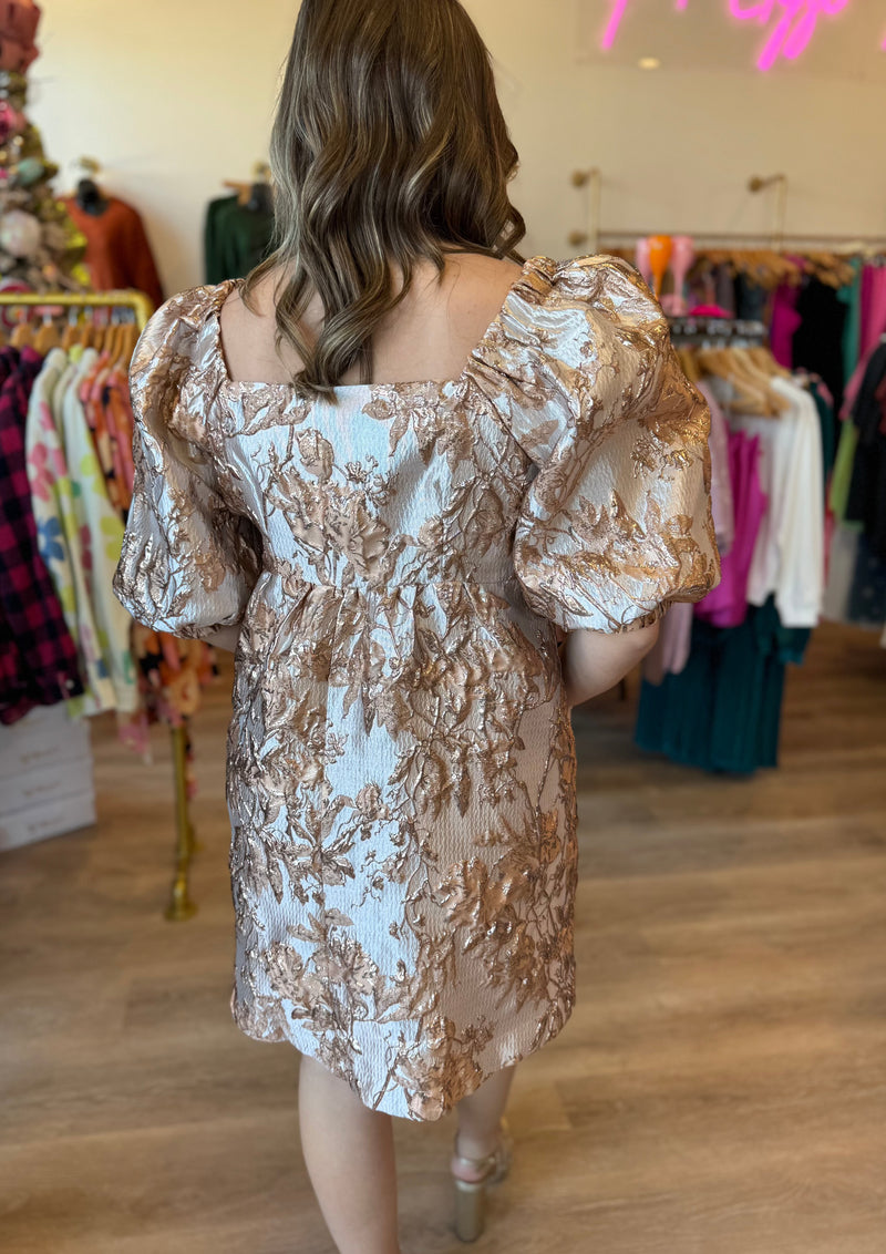 Floral rose gold clearance dress