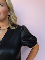 Velour Nights Faux Leather Top