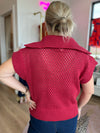 Crimson Edge Sweater Top