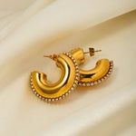 Radiance Curve Gold Hoop Earrings