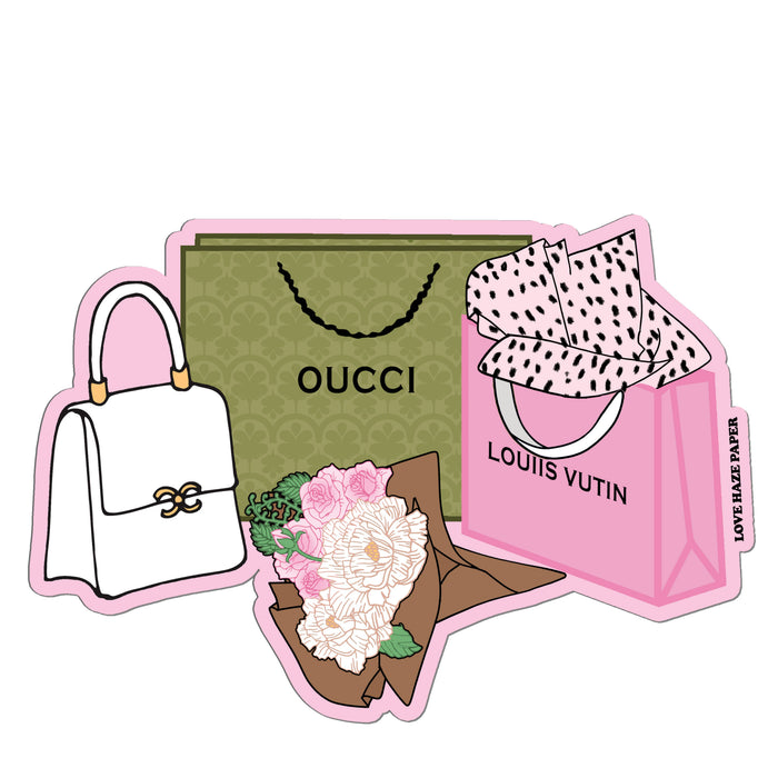 Retail Therapy Shopping Bags Stickers