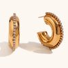 Radiance Curve Gold Hoop Earrings