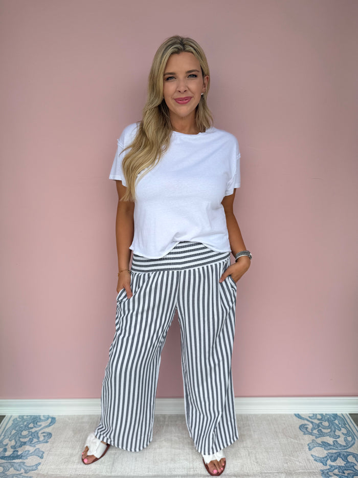 Boardwalk Breeze Stripe Pants 🤍