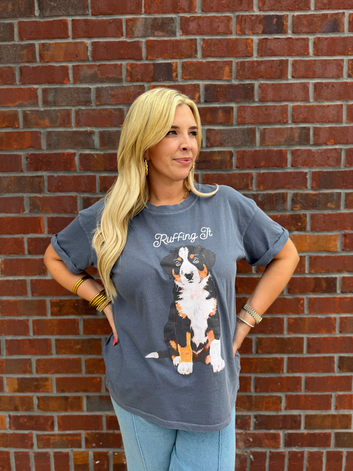 Ruffing It Oversized Graphic Tee