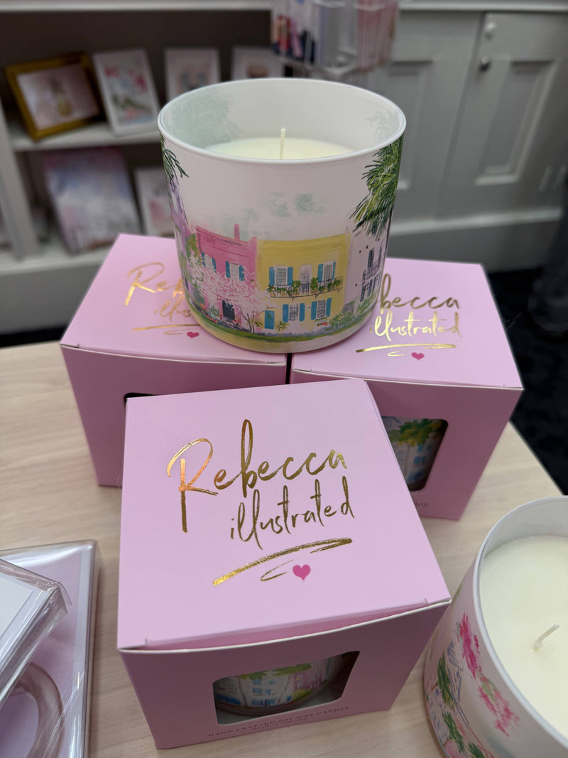 Rainbow Row Candle
