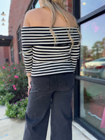 Black and Cream Stripe Top