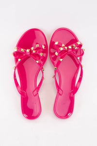 Hot Pink Rockstud Jelly Sandals