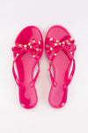 Hot Pink Rockstud Jelly Sandals