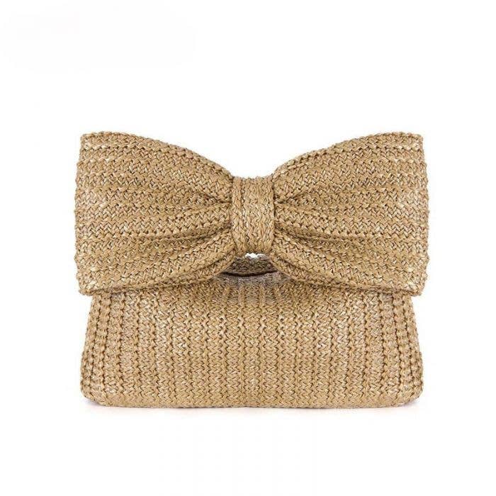 Summer Serenade Straw Beach Bow Clutch