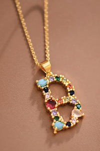 Stainless Multicolor Initial Necklace