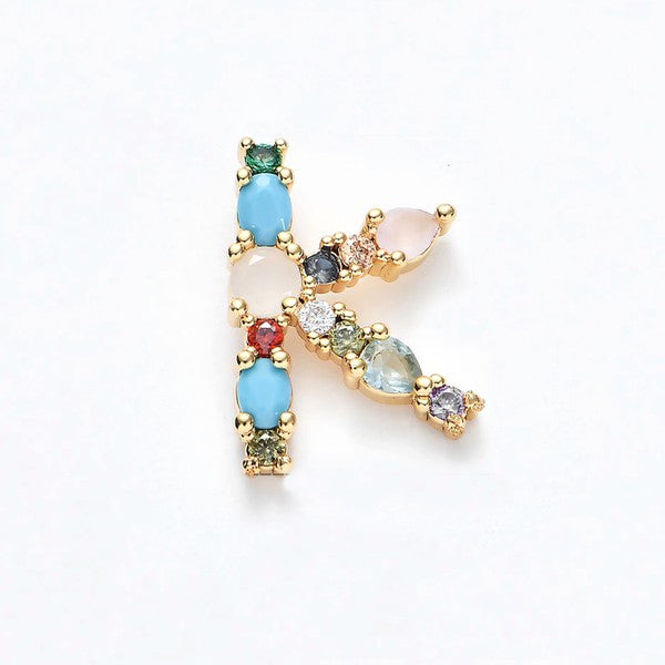Stainless Multicolor Initial Necklace