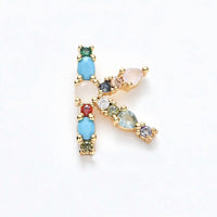Stainless Multicolor Initial Necklace