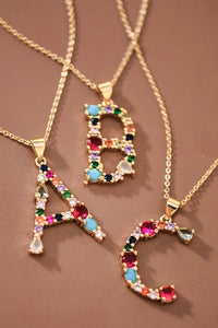 Stainless Multicolor Initial Necklace