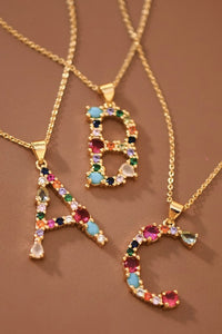 Stainless Multicolor Initial Necklace