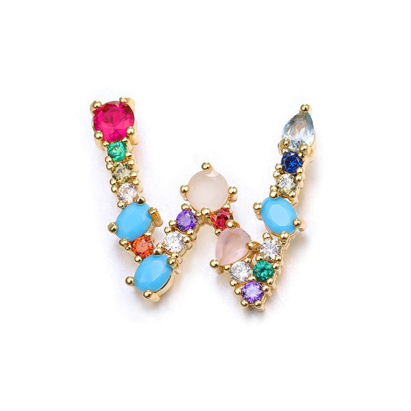 Stainless Multicolor Initial Necklace