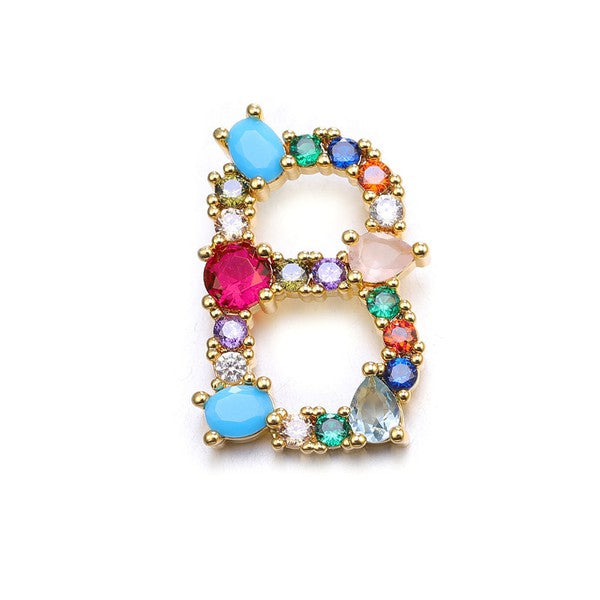 Stainless Multicolor Initial Necklace