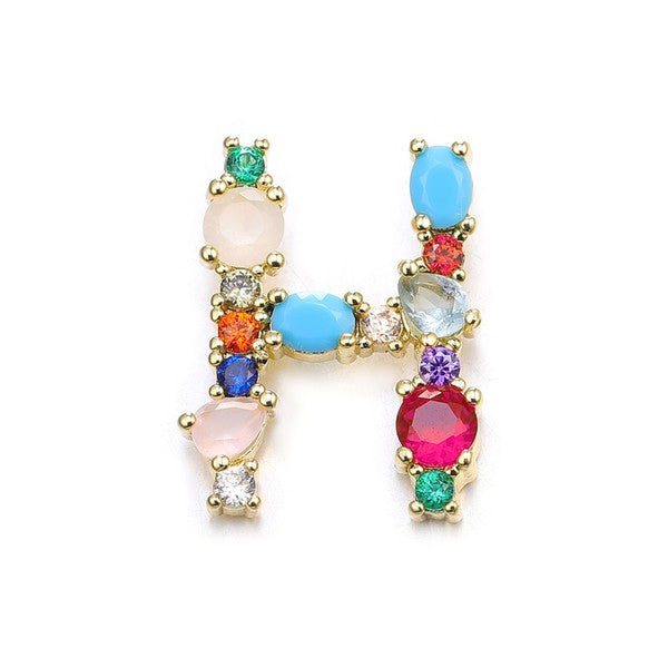 Stainless Multicolor Initial Necklace
