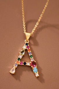 Stainless Multicolor Initial Necklace