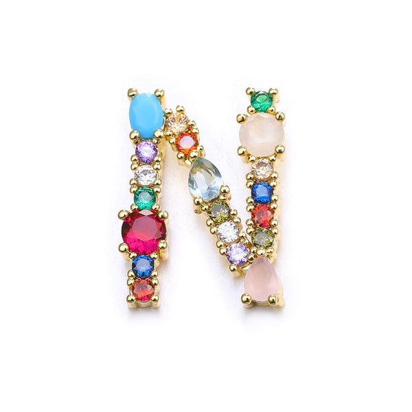 Stainless Multicolor Initial Necklace