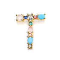 Stainless Multicolor Initial Necklace