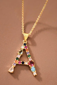 Stainless Multicolor Initial Necklace