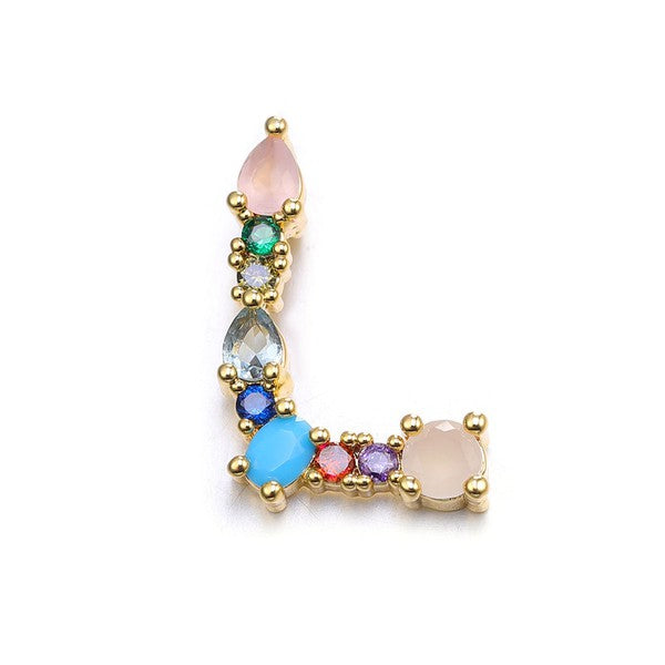 Stainless Multicolor Initial Necklace