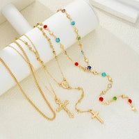 Boho Multi Stone Lariat Layer Necklace