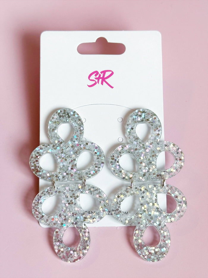 Silver Glitter Acrylic Disco Janey