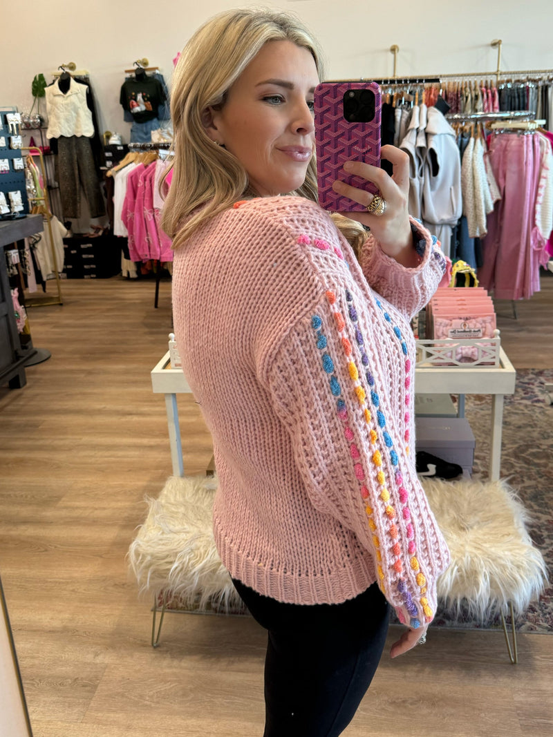 Pink Plush Confetti Sweater