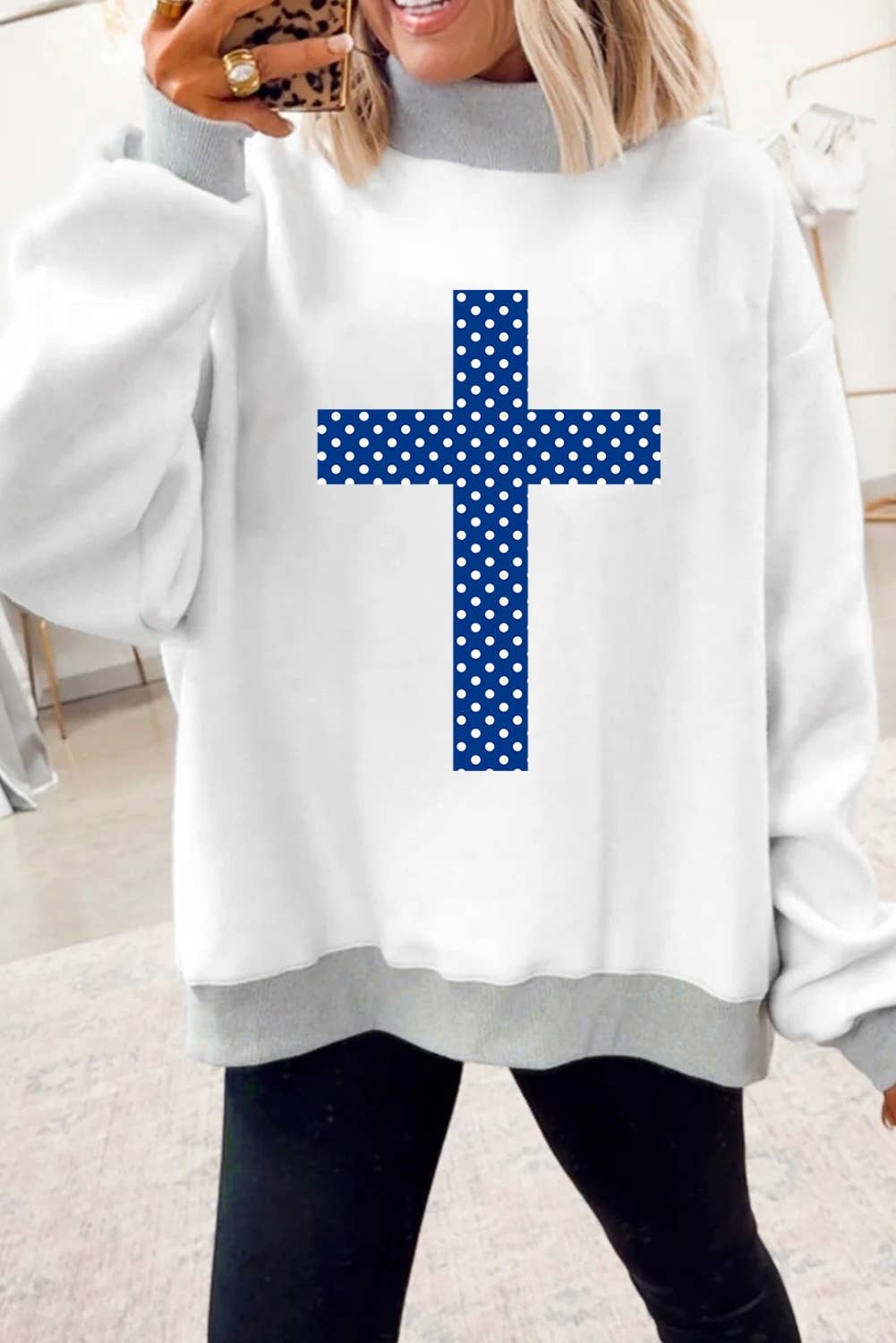 Faith Reversible Mock Neck Sweatshirt