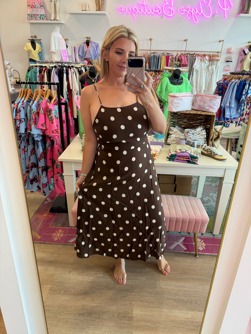 Mocha Muse Polka Dot Midi