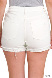 Tara White Cuff Shorts