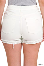 Tara White Cuff Shorts