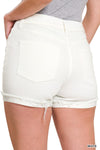 Tara White Cuff Shorts