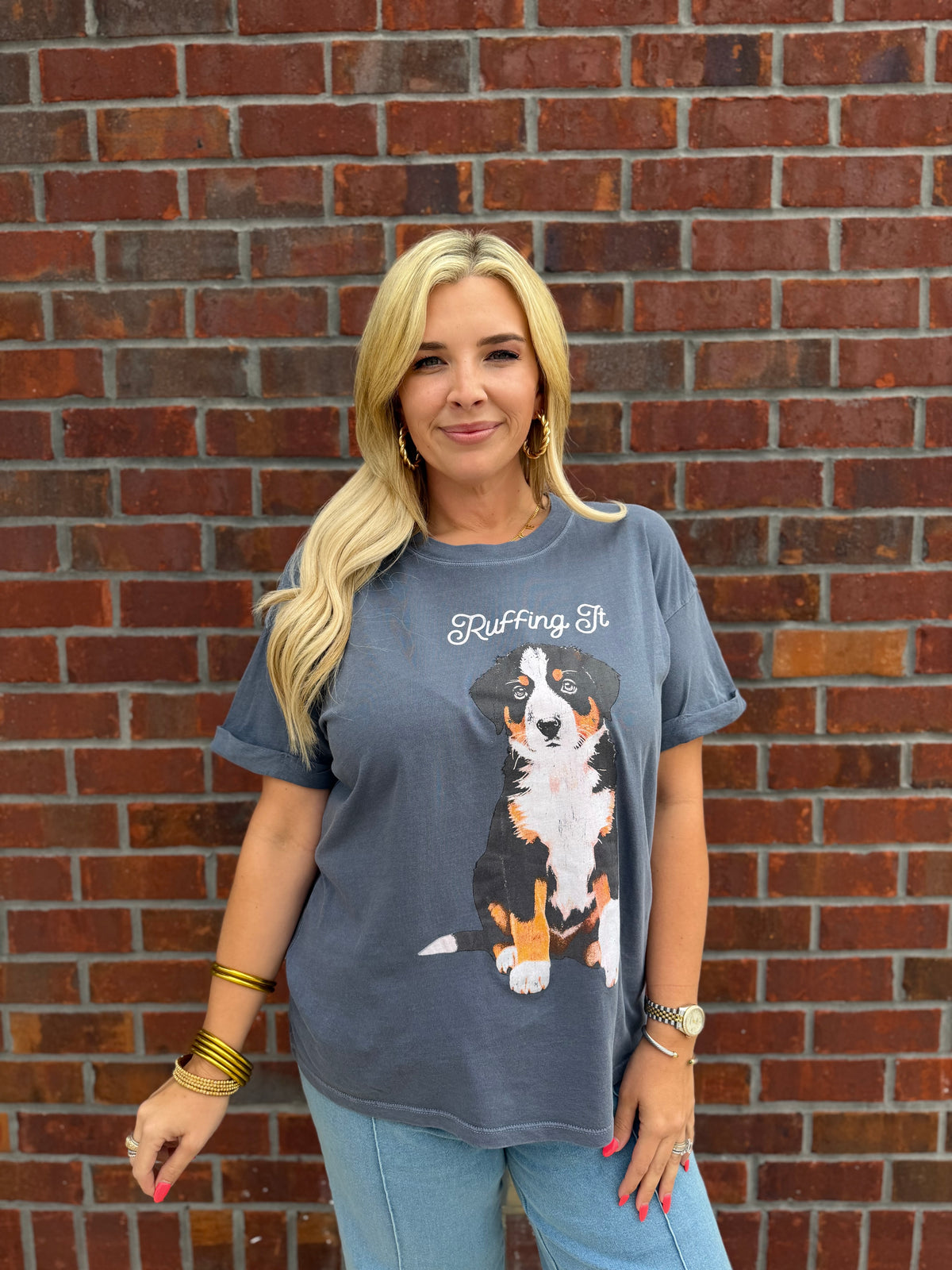 Ruffing It Oversized Graphic Tee