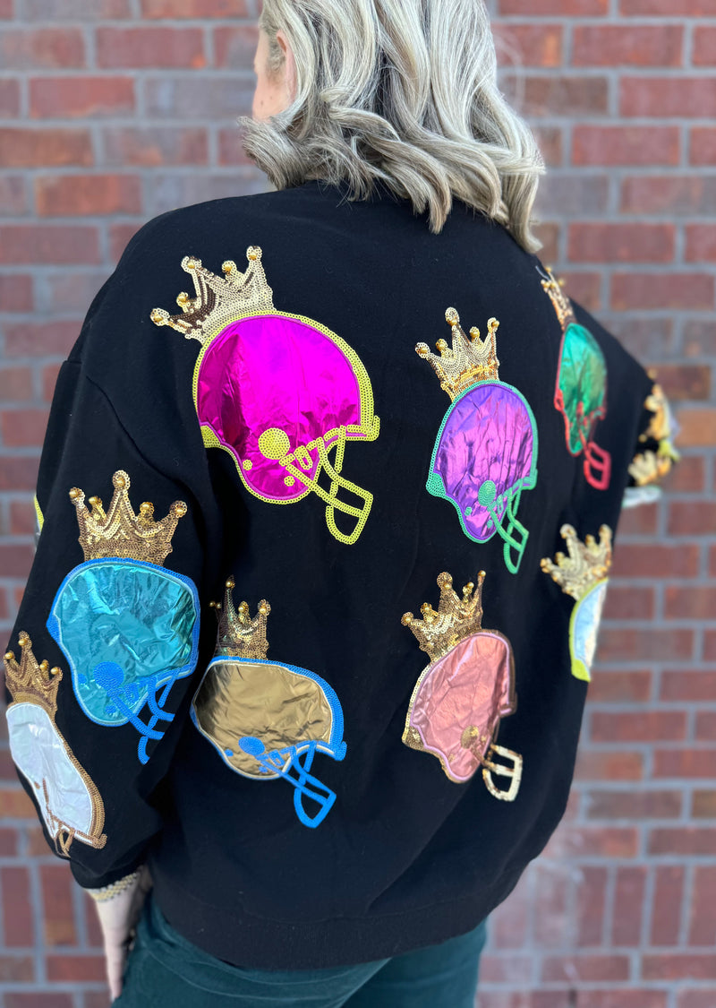 Queen of Sparkles Football Sweater