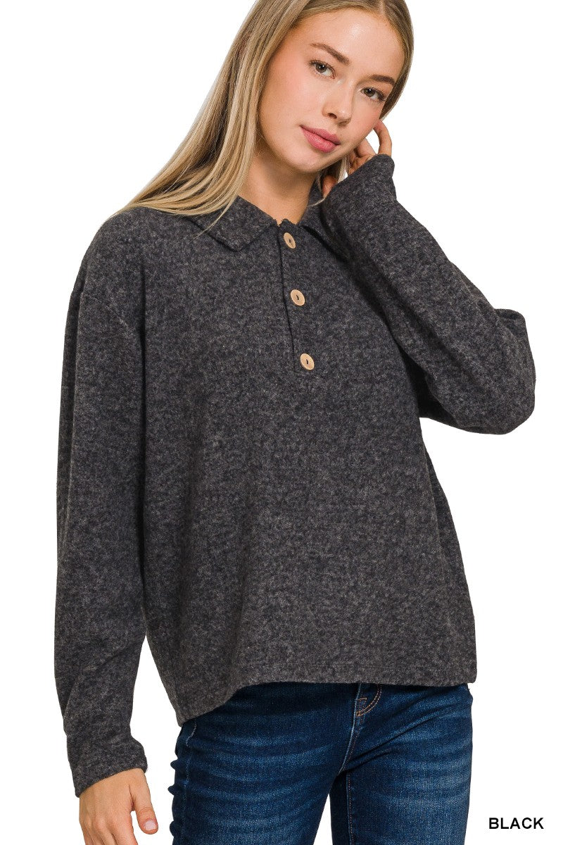 Melange Hacci Collard Sweater