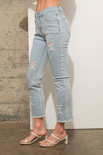 Star Distressed Rhinestone Jeans