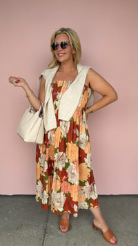 Autumn in Bloom Midi Dress 🍂🌸