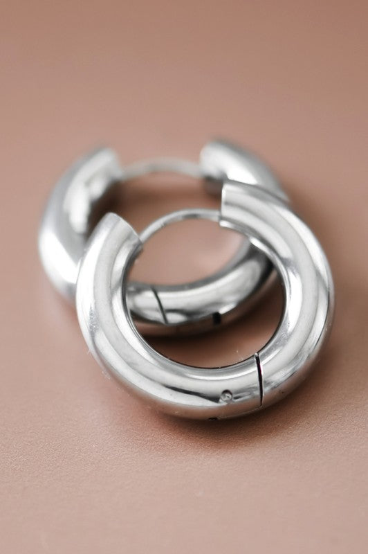 Silver Lining Huggie Hoops
