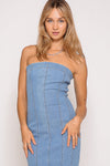 Posh Denim Tube Dress