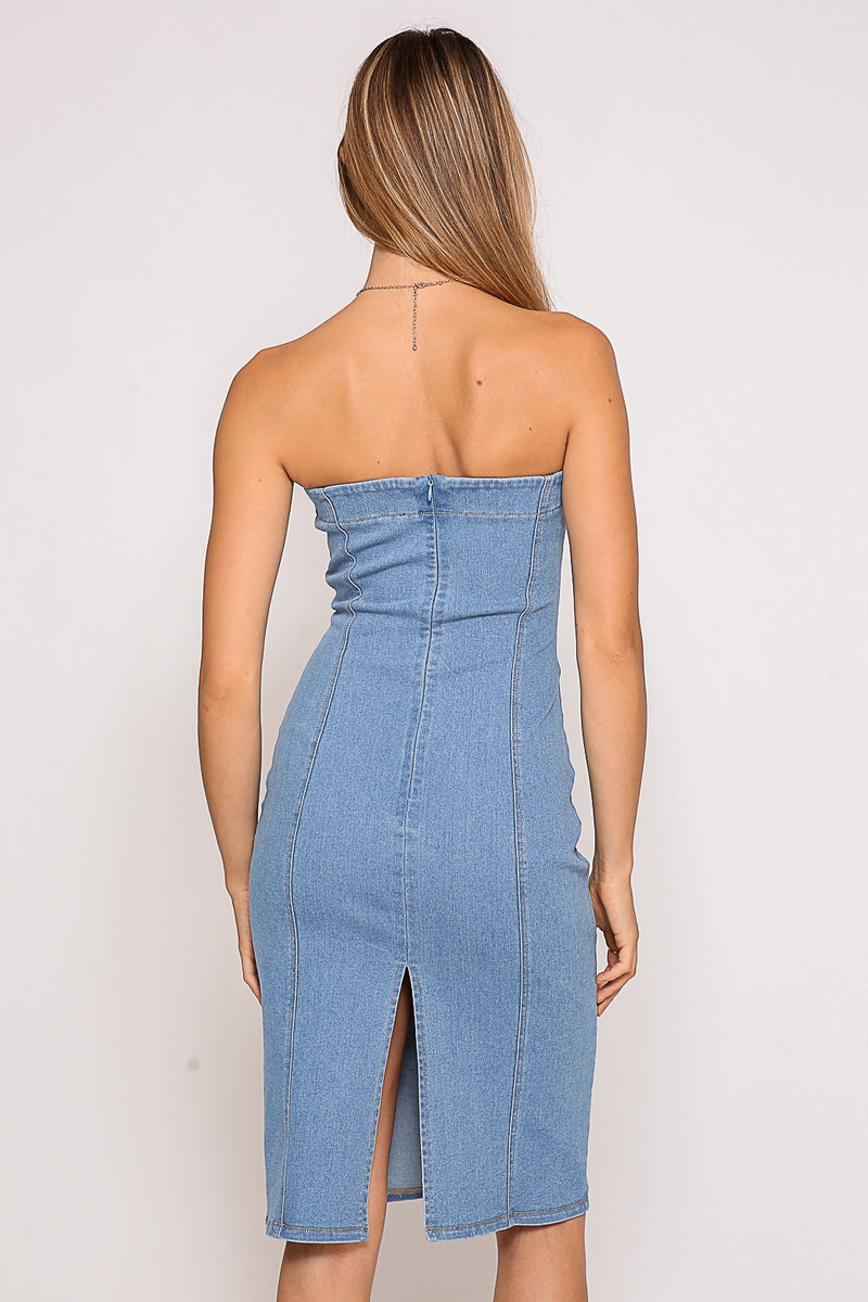 Posh Denim Tube Dress