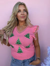 Glitter Grove Coral Sweater Vest