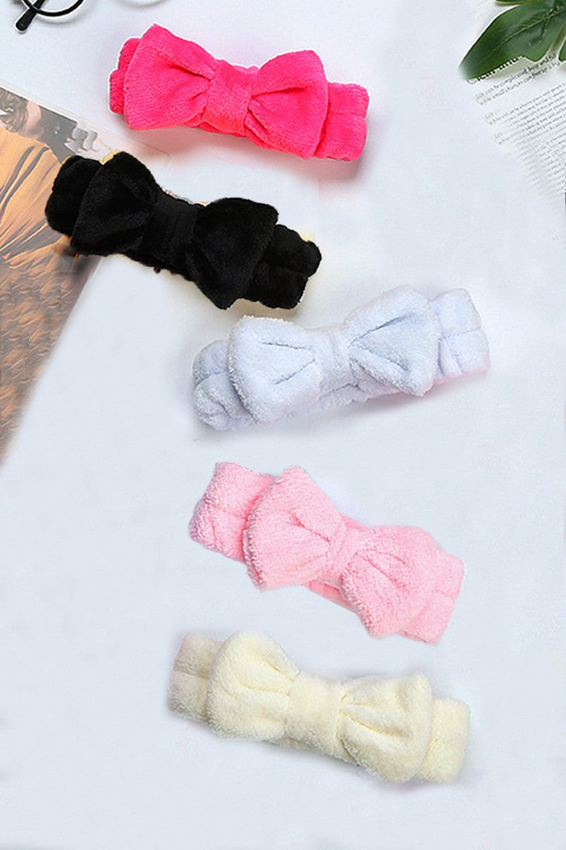 Soft Plush Bowknot Spa Headband