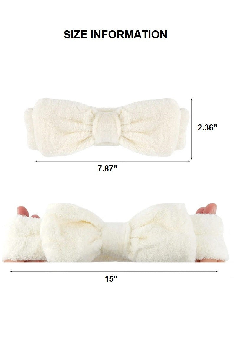 Soft Plush Bowknot Spa Headband