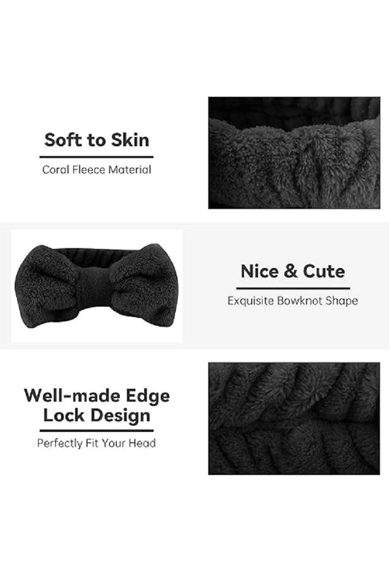 Soft Plush Bowknot Spa Headband