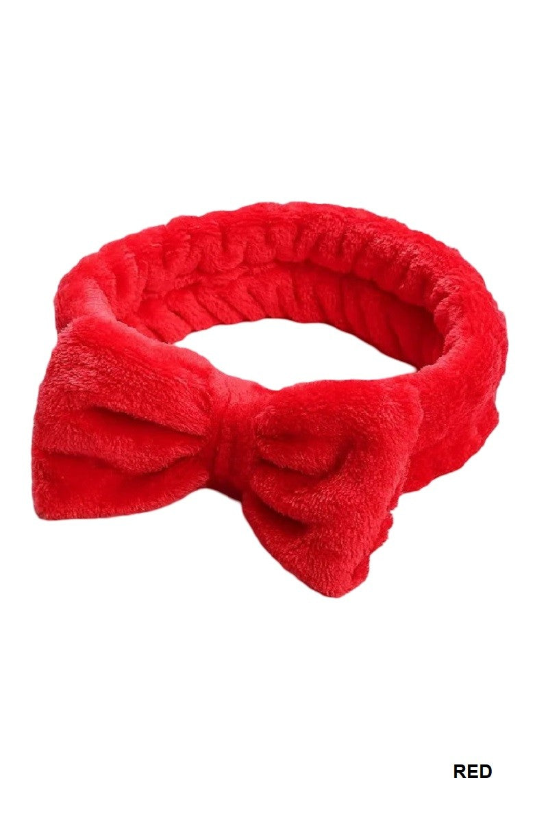 Soft Plush Bowknot Spa Headband