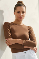 Seamless Round Neck Long Sleeve Top