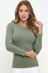 Seamless Round Neck Long Sleeve Top